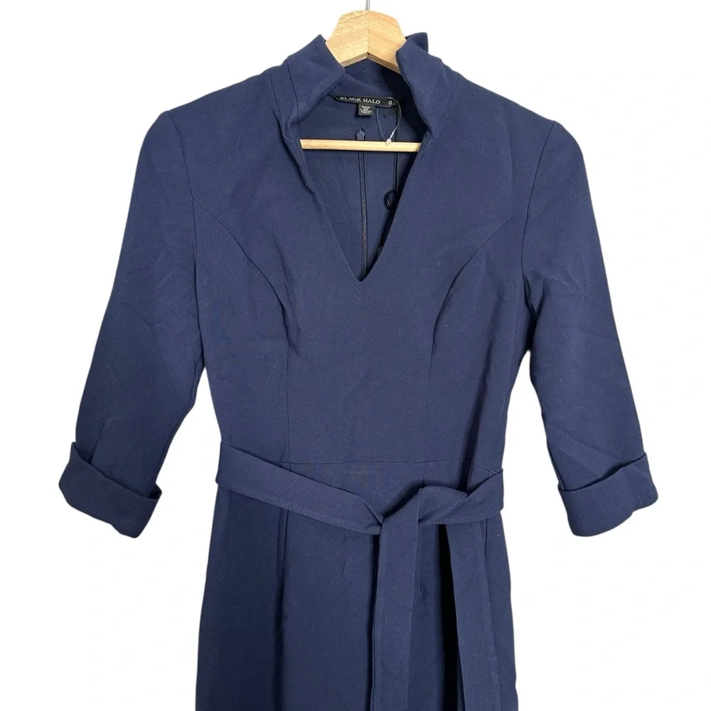BLACK HALO Madeline Sheath Dress Pacific Blue Size 0 NEW - Picture 12 of 14